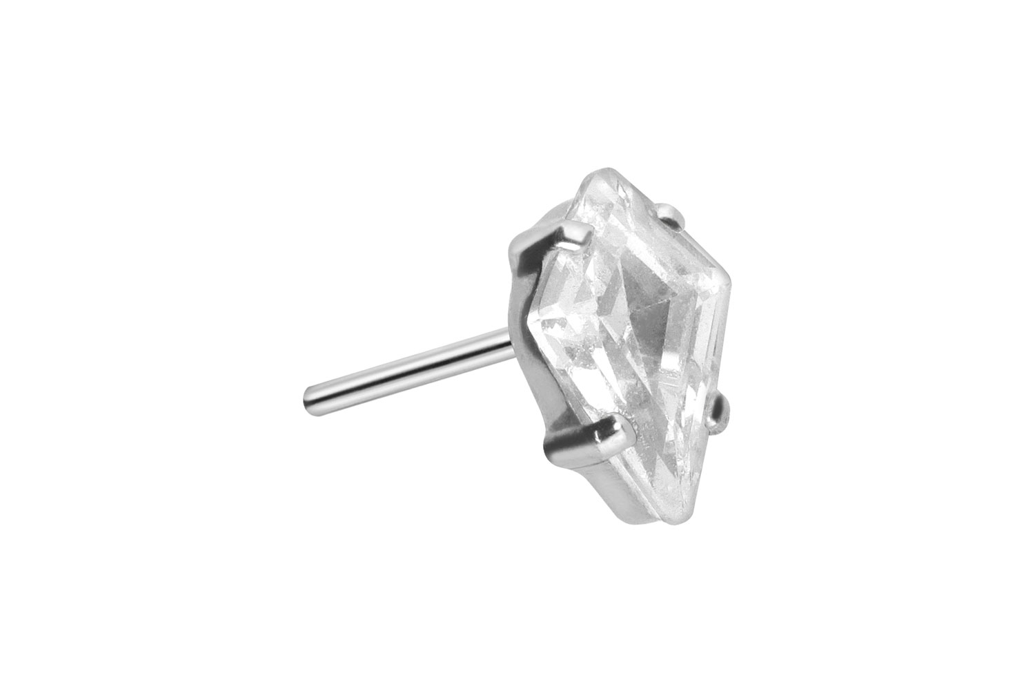 Titan Aufsatz mit Push Pin KRISTALLRAUTE von Piercingline
